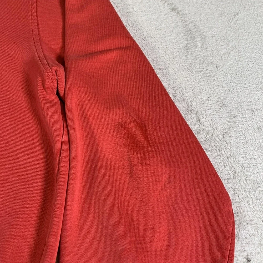 Vintage‎ Nike Essentials Small Swoosh Hoodie Mens Large Red Y2K Gray Tag FLAWS